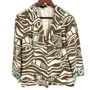 NEW NWT MULTIPLES Sz Large Wearable Art to Wear Jacket Blazer Blouse Shirt Top